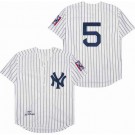 Men's New York Yankees #5 Joe DiMaggio White 1939 Throwback Jersey