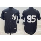 Men's New York Yankees #95 Oswaldo Cabrera Black Throwback Logo Cool Base Jersey