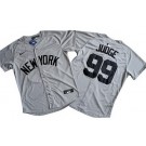 Men's New York Yankees #99 Aaron Judge Gray Player Name Limited Jersey