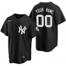 Men's New York Yankees Customized Black Cool Base Jersey