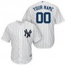 Men's New York Yankees Customized White Stripes Cool Base Jersey