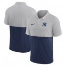 Men's New York Yankees Gray Navy Patchwork Polo