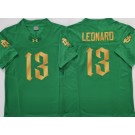Men's Notre Dame Fighting Irish #13 Riley Leonard Green Gold FUSE College Football Jersey