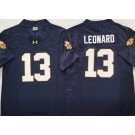 Men's Notre Dame Fighting Irish #13 Riley Leonard Navy Gold FUSE College Football Jersey