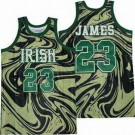 Men's Notre Dame Fighting Irish #23 Lebron James Black Green Swingman Jersey