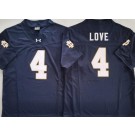 Men's Notre Dame Fighting Irish #4 Jeremiyah Love Navy FUSE College Football Jersey