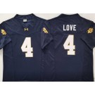 Men's Notre Dame Fighting Irish #4 Jeremiyah Love Navy Gold FUSE College Football Jersey
