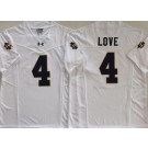 Men's Notre Dame Fighting Irish #4 Jeremiyah Love White FUSE College Football Jersey