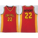 Men's OAK Hill High School #22 Carmelo Anthony Red College Basketball Jersey