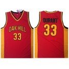 Men's OAK Hill High School #33 Kevin Durant Red College Basketball Jersey