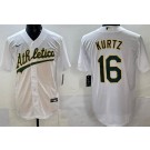 Men's Oakland Athletics #16 Nick Kurtz White Cool Base Jersey