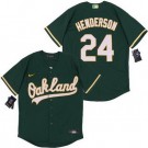 Men's Oakland Athletics #24 Rickey Henderson Green Alternate Cool Base Jersey