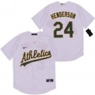 Men's Oakland Athletics #24 Rickey Henderson White 2020 Cool Base Jersey