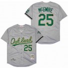 Men's Oakland Athletics #25 Mark McGwire Gray 1989 Memorial Throwback Jersey