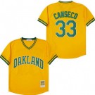 Men's Oakland Athletics #33 Jose Canseco Yellow Throwback Jersey