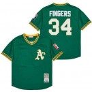 Men's Oakland Athletics #34 Rollie Fingers Green 1976 Throwback Jersey