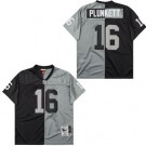 Men's Oakland Raiders #16 Jim Plunkett Black Gray Split 1980 Throwback Jersey