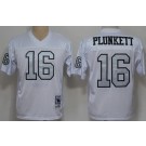 Men's Oakland Raiders #16 Jim Plunkett White Silver Throwback Jersey