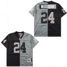 Men's Oakland Raiders #24 Charles Woodson Black Gray Split 1998 Throwback Jersey