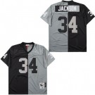 Men's Oakland Raiders #34 Bo Jackson Black Gray Split 1988 Throwback Jersey