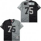 Men's Oakland Raiders #75 Howie Long Black Gray Split 1983 Throwback Jersey