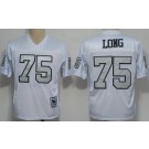 Men's Oakland Raiders #75 Howie Long White Sliver Throwback Jersey