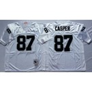 Men's Oakland Raiders #87 Dave Casper White Throwback Jersey