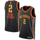 Men's Oklahoma City Thunder #2 Shai Gilgeous Alexander Black 2024 City Heat Press Jersey