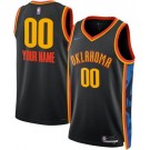 Men's Oklahoma City Thunder Custom Black 2024 City Heat Press Jersey