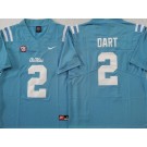 Men's Ole Miss Rebels #2 Jaxson Dart Light Blue College Football Jersey