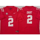 Men's Ole Miss Rebels #2 Jaxson Dart Limited Red College Football Jersey