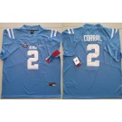 Men's Ole Miss Rebels #2 Matt Corral Light Blue College Football Jersey
