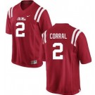 Men's Ole Miss Rebels #2 Matt Corral Red College Football Jersey