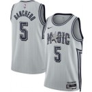Men's Orlando Magic #5 Paolo Banchero Gray 2024 City Heat Press Jersey