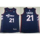 Men's Philadelphia 76ers #21 Joel Embiid Navy 2023 City Icon Sponsor Swingman Jersey