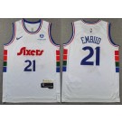 Men's Philadelphia 76ers #21 Joel Embiid White 2024 City Sponsor Swingman Jersey