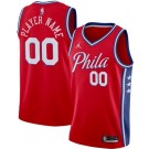 Men's Philadelphia 76ers Custom Red Statement Heat Press Jersey