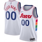 Men's Philadelphia 76ers Custom White 2024 City Heat Press Jersey