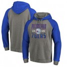 Men's Philadelphia 76ers Gray Blue 2 Printed Pullover Hoodie