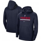 Men's Philadelphia 76ers Navy Spotlight On Court Practice Performance Pullover Hoodie