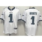 Men's Philadelphia Eagles #1 Jalen Hurts Limited White Vapor Jersey