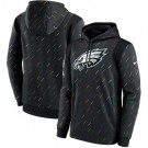 Men's Philadelphia Eagles Black 2021 Crucial Catch Therma Pullover Hoodie