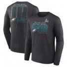 Men's Philadelphia Eagles Charcoal Super Bowl LIX Champions Roster Long Sleeve T Shirt