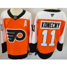 Men's Philadelphia Flyers #11 Travis Konecny Orange Authentic Jersey