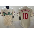 Men's Philadelphia Phillies #10 JT Realmuto Cream Fashion Cool Base Jersey