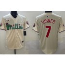 Men's Philadelphia Phillies #7 Trea Turner Cream Fashion Cool Base Jersey