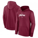 Men's Philadelphia Phillies Dark Red Authentic Collection City Connect Practice Performance Pullover Hoodie