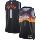 Men's Phoenix Suns #1 Devin Booker Black 2025 City Heat Press Jersey