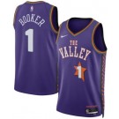 Men's Phoenix Suns #1 Devin Booker Purple 2024 City Heat Press Jersey