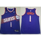 Men's Phoenix Suns #1 Devin Booker Purple Icon Sponsor Swingman Jersey